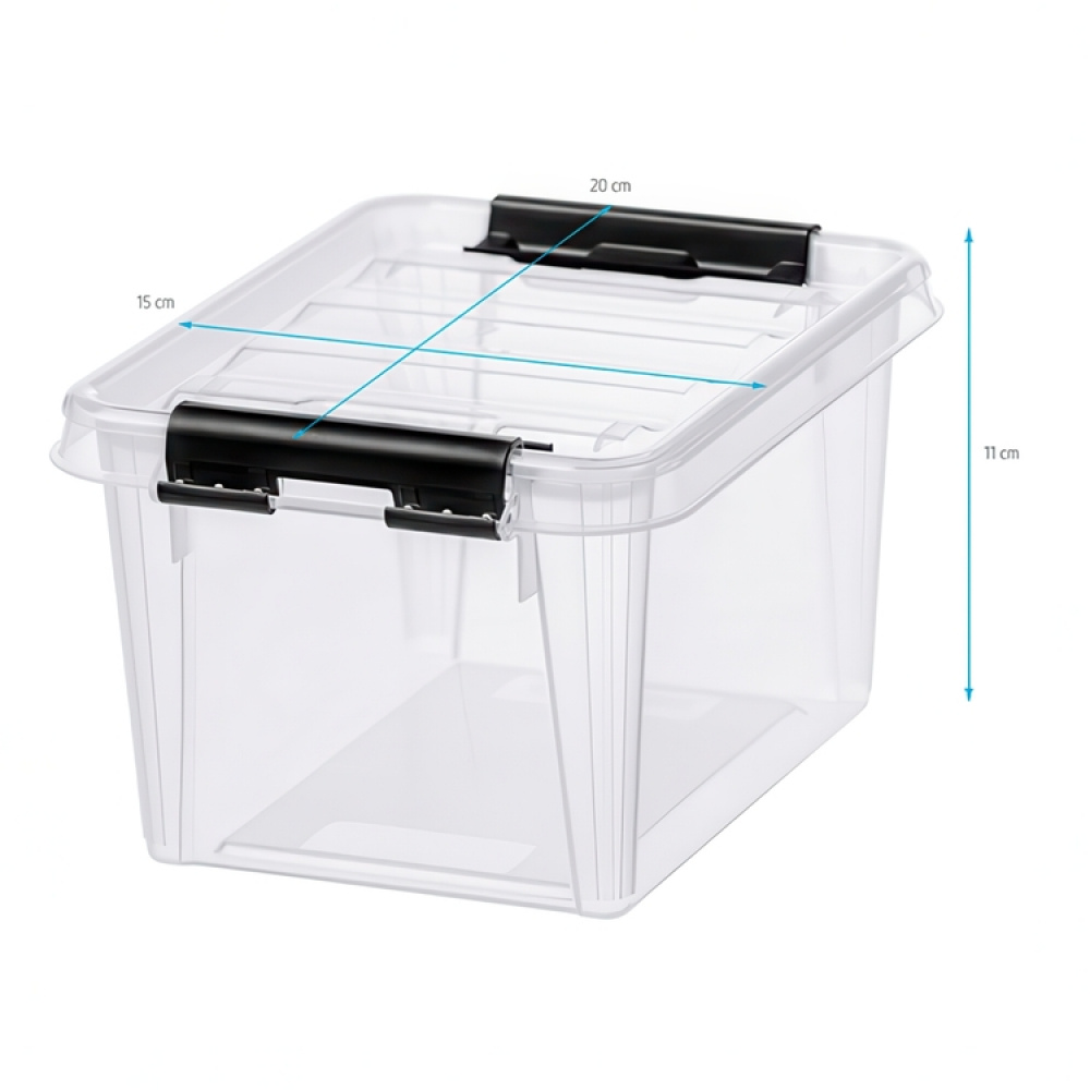 Box, Small, SMARTSTORE 1,5L, CLASSIC, 20 x 15 x H11 cm, Clear / Black in the group Storage / Popular brands / SmartStore at SmartaSaker.se (40020)