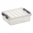 Box, 1L, Q-LINE SMALL BOX, 20 x 15 x H 6 cm, Clear / Silver Grey