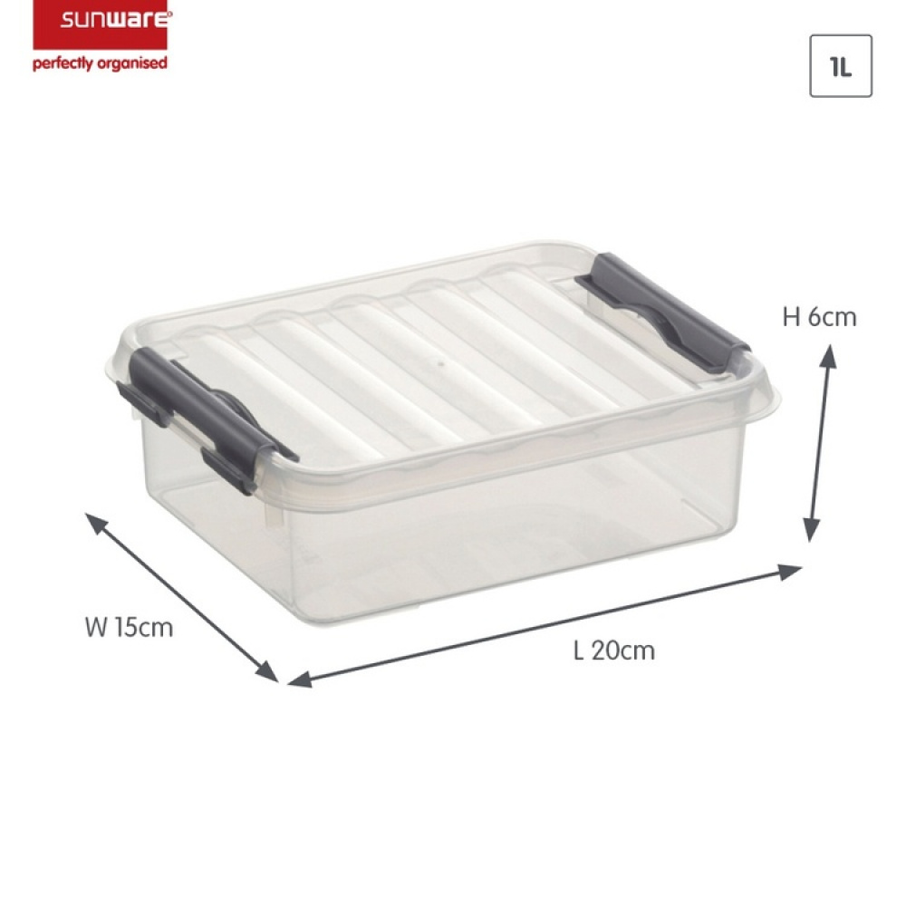 Box, 1L, Q-LINE SMALL BOX, 20 x 15 x H 6 cm, Clear / Silver Grey in the group Storage / Storage boxes / Mini organizers at SmartaSaker.se (40021)