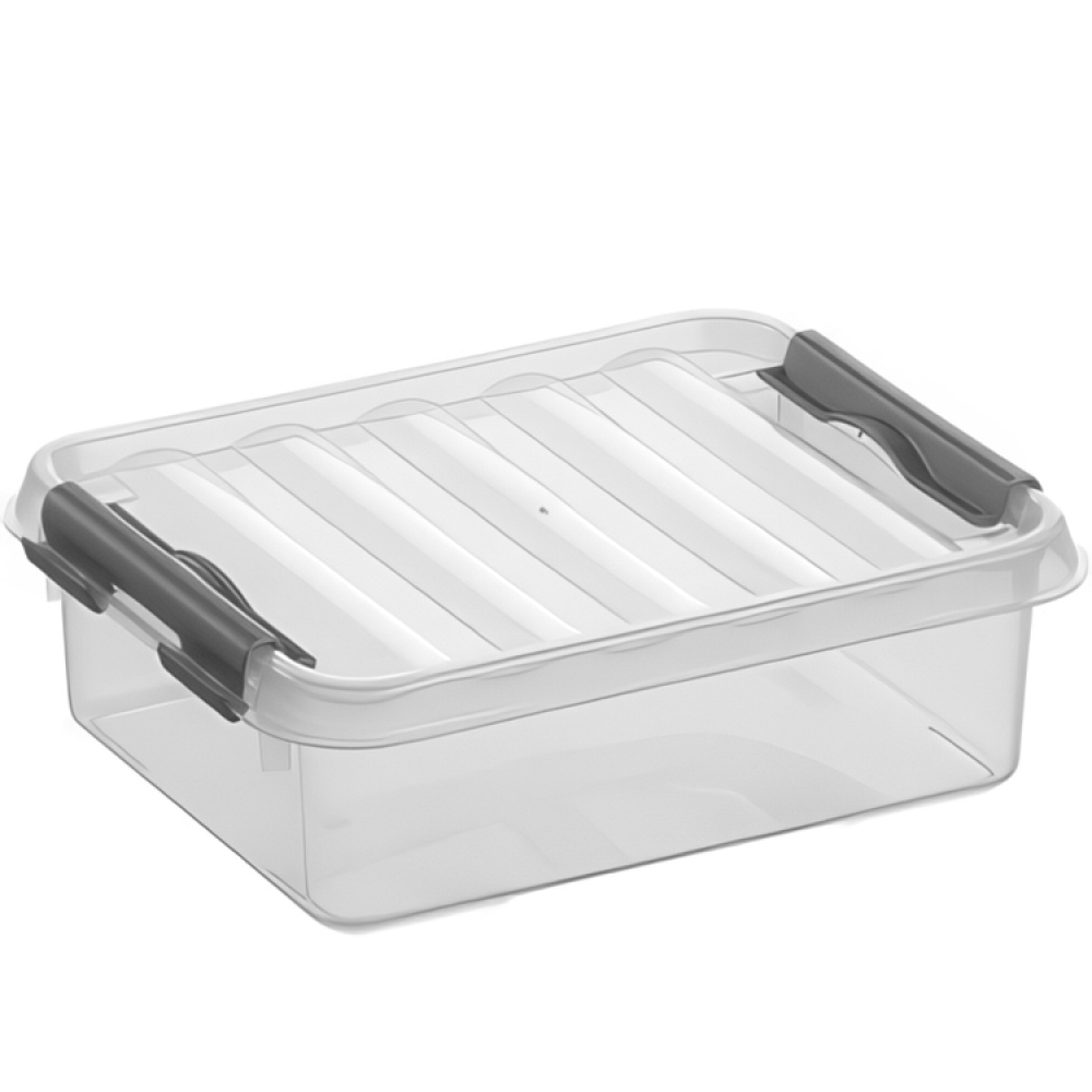 Box, 1L, Q-LINE SMALL BOX, 20 x 15 x H 6 cm, Clear / Silver Grey in the group Storage / Storage boxes / Mini organizers at SmartaSaker.se (40021)