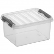 Box, 2L, Q-LINE SMALL BOX, 20 x 15 x H 10,4 cm, Clear / Silver Grey Box, 2L, Q-LINE SMALL BOX, 20 x 15 x H 10,4 cm, Clear / Silver Grey