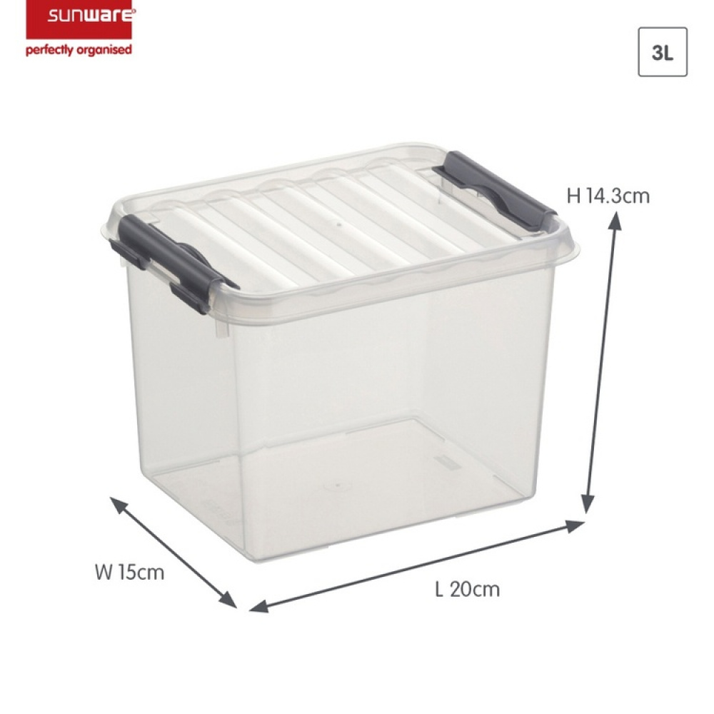 Box, 3L, Q-LINE SMALL BOX, 20 x 15 x H 14 cm, Clear / Silver Grey in the group Storage / Storage boxes / Mini organizers at SmartaSaker.se (40024)