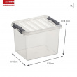 Box, 3L, Q-LINE SMALL BOX, 20 x 15 x H 14 cm, Clear / Silver Grey