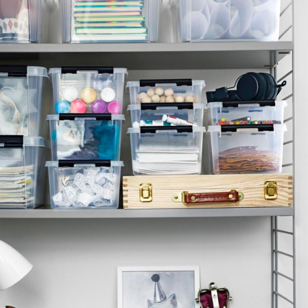 Box, SMARTSTORE 1L, CLASSIC, 21 x 17 x H 6 cm, Clear / Black in the group Storage / Storage boxes / Mini organizers at SmartaSaker.se (40025)