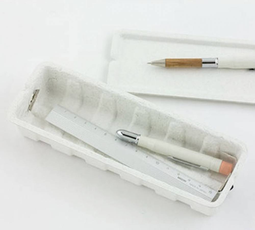 Pen Box made of waste paper, MIDORI PULP STORAGE, white in the group Storage / Storage boxes / Mini organizers / Boxes at SmartaSaker.se (40026)