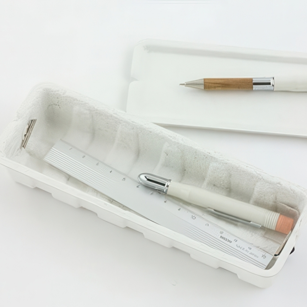 Pen Box made of waste paper, MIDORI PULP STORAGE, white in the group Storage / Storage boxes / Mini organizers / Boxes at SmartaSaker.se (40026)