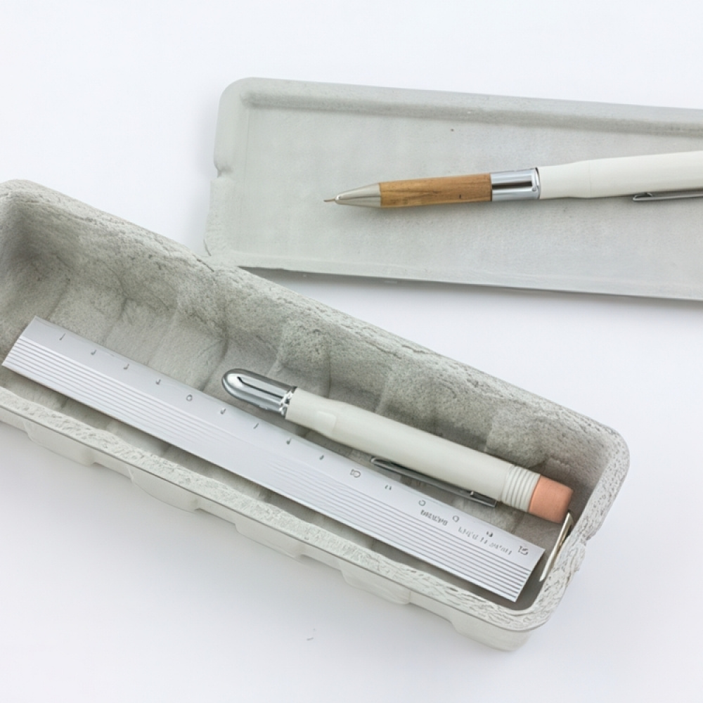 Pen Box made of waste paper, MIDORI PULP STORAGE, white in the group Storage / Storage boxes / Mini organizers / Boxes at SmartaSaker.se (40026)