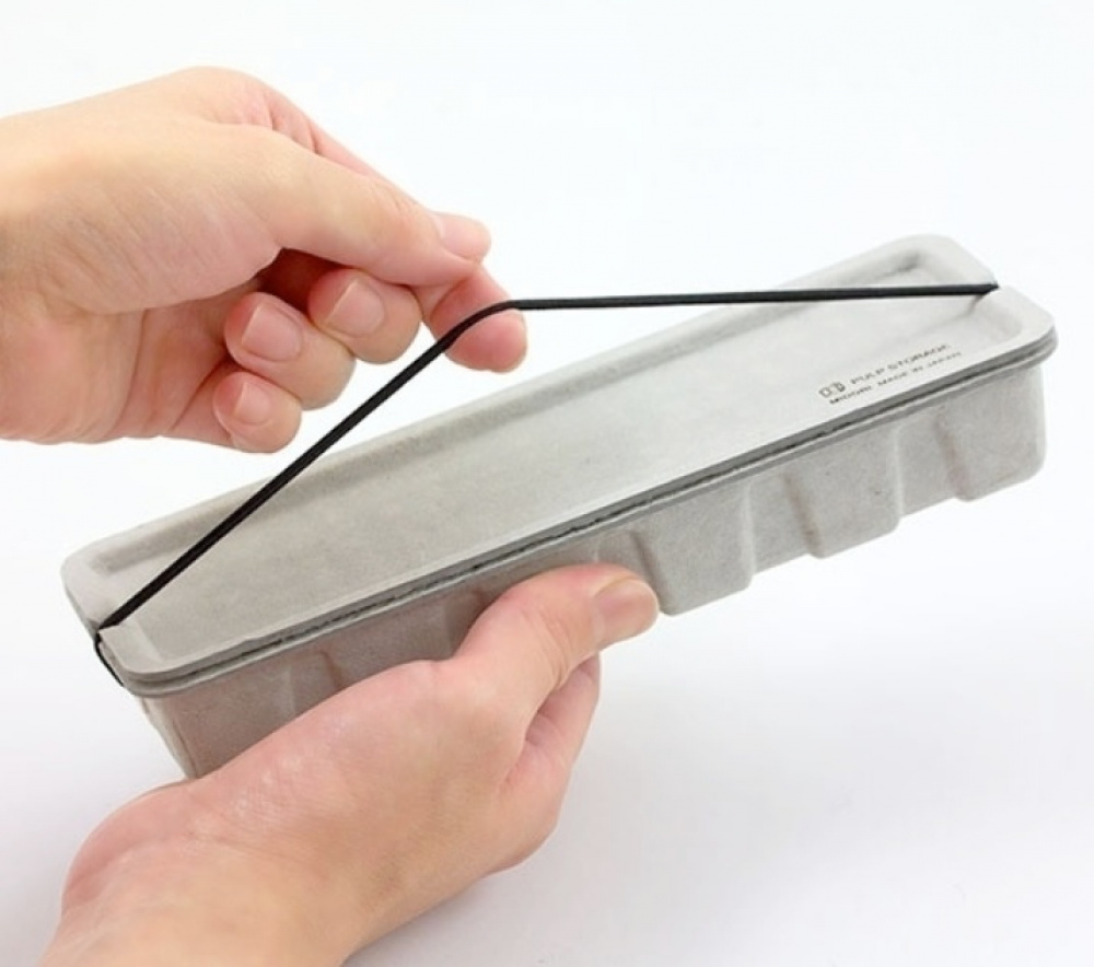 Pen Box made of waste paper, MIDORI PULP STORAGE, white in the group Storage / Storage boxes / Mini organizers / Boxes at SmartaSaker.se (40026)
