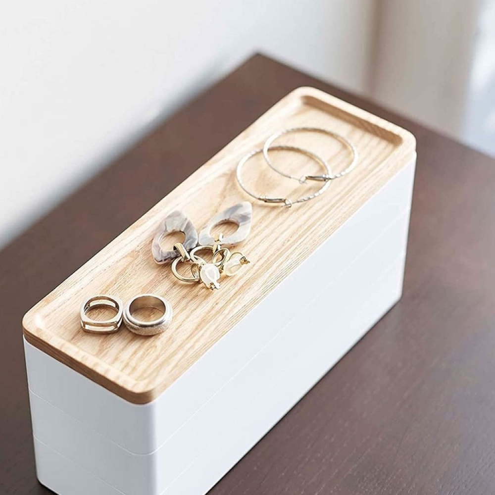 Box, RIN 3-TIER ACCESSORY HOLDER, Yamazaki, White / Nature in the group Storage / Bedroom storage / Jewelry storage at SmartaSaker.se (40030)