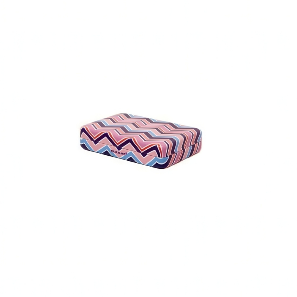 Case with Mirror, PORTABLE JEWELRY CASE STRIPPED, 10 x 7 x 2 cm in the group Storage / Travel storage / Travel jewelry storage at SmartaSaker.se (40031)