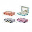 Case with Mirror, PORTABLE JEWELRY CASE STRIPPED, 10 x 7 x 2 cm