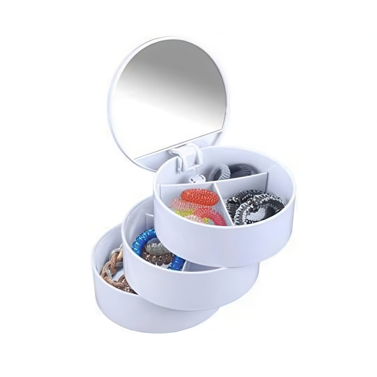 Storage box, COSMETIC TOWER, Ø 13 x H14 cm, White in the group Storage / Bathroom storage / Makeup storage at SmartaSaker.se (40033)