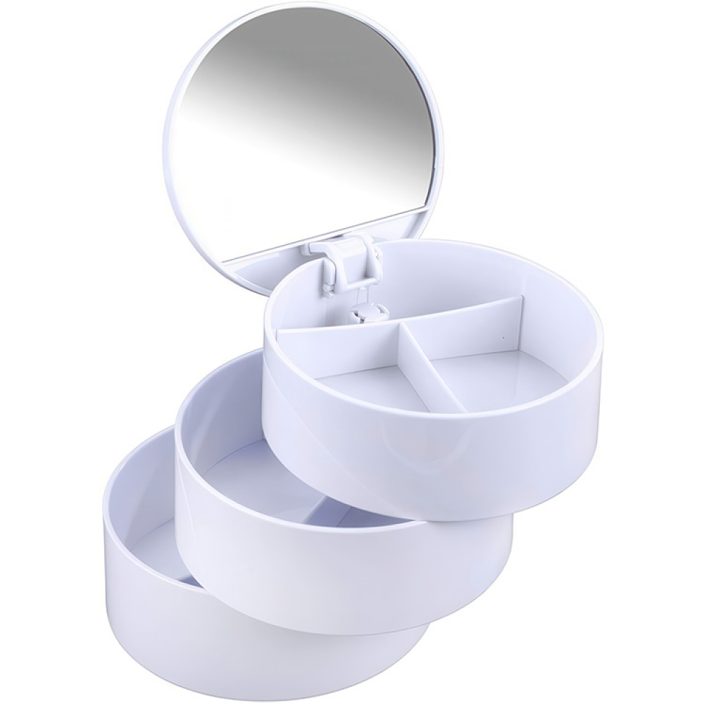 Storage box, COSMETIC TOWER, Ø 13 x H14 cm, White in the group Storage / Bathroom storage / Makeup storage at SmartaSaker.se (40033)