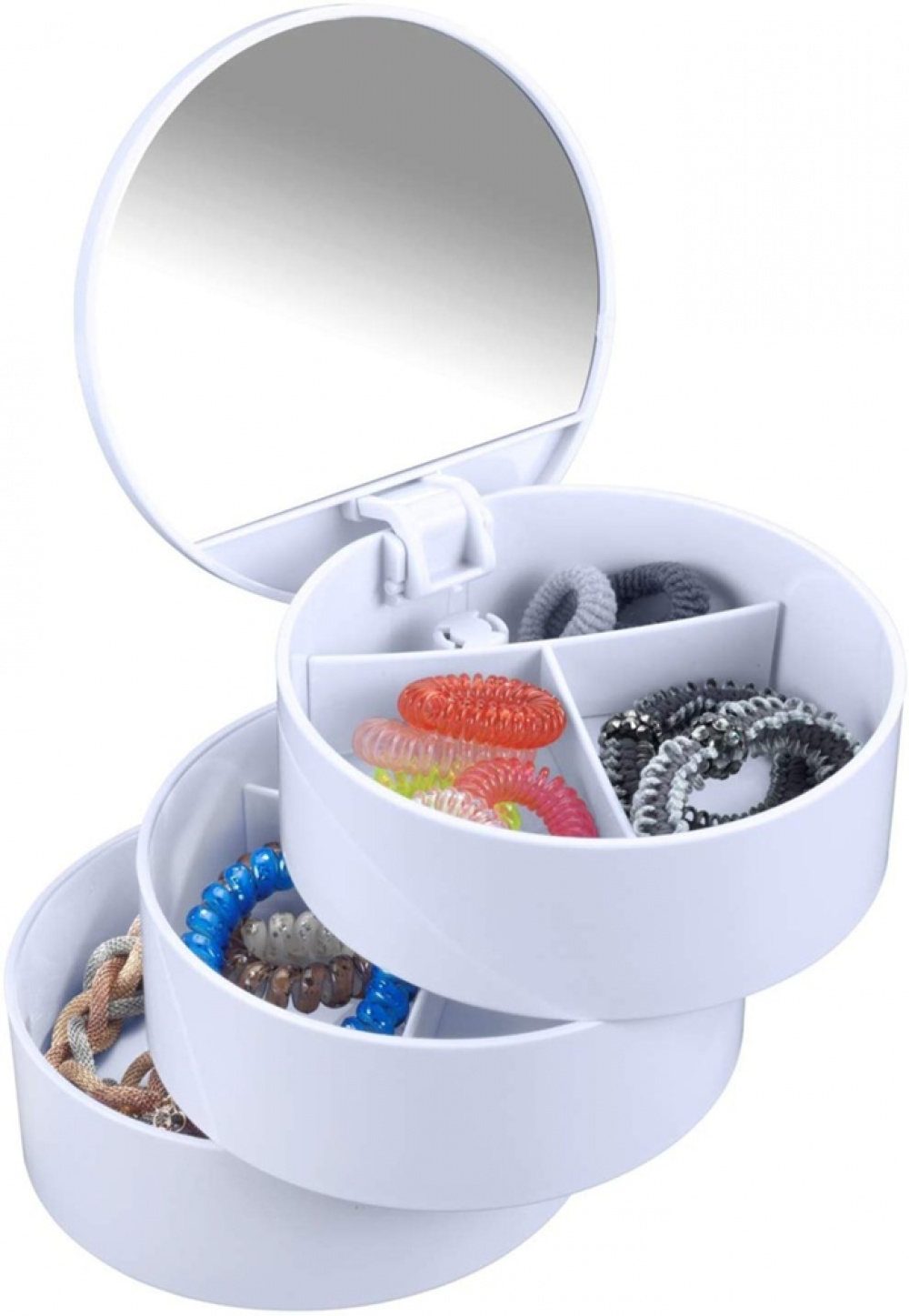 Storage box, COSMETIC TOWER, Ø 13 x H14 cm, White in the group Storage / Bathroom storage / Makeup storage at SmartaSaker.se (40033)