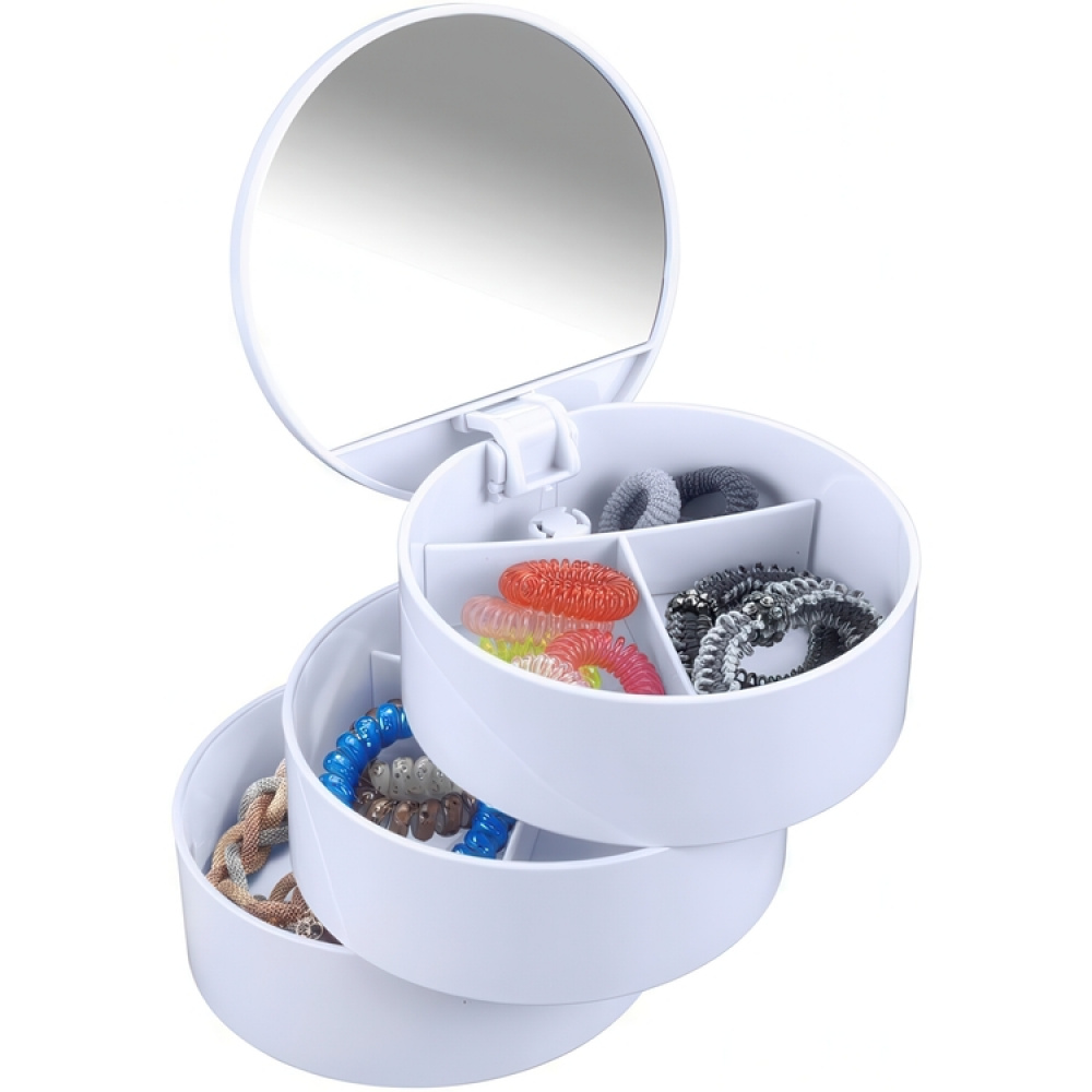 Storage box, COSMETIC TOWER, Ø 13 x H14 cm, White in the group Storage / Bathroom storage / Makeup storage at SmartaSaker.se (40033)