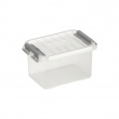 Box, XS, 0,4L, Q-LINE MINI BOX, 12 x 7,7 x H 6,2 cm, Clear / Silver Grey Box, XS, 0,4L, Q-LINE MINI BOX, 12 x 7,7 x H 6,2 cm, Clear / Silver Grey