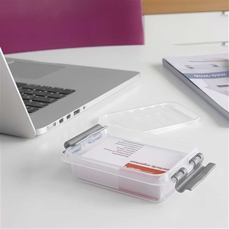 Box, XXS, 0,2 L, Q-LINE MINI BOX, 12 x 7,7 x H 3 cm, Clear / Silver Grey in the group Storage / Storage boxes / Mini organizers at SmartaSaker.se (40037)