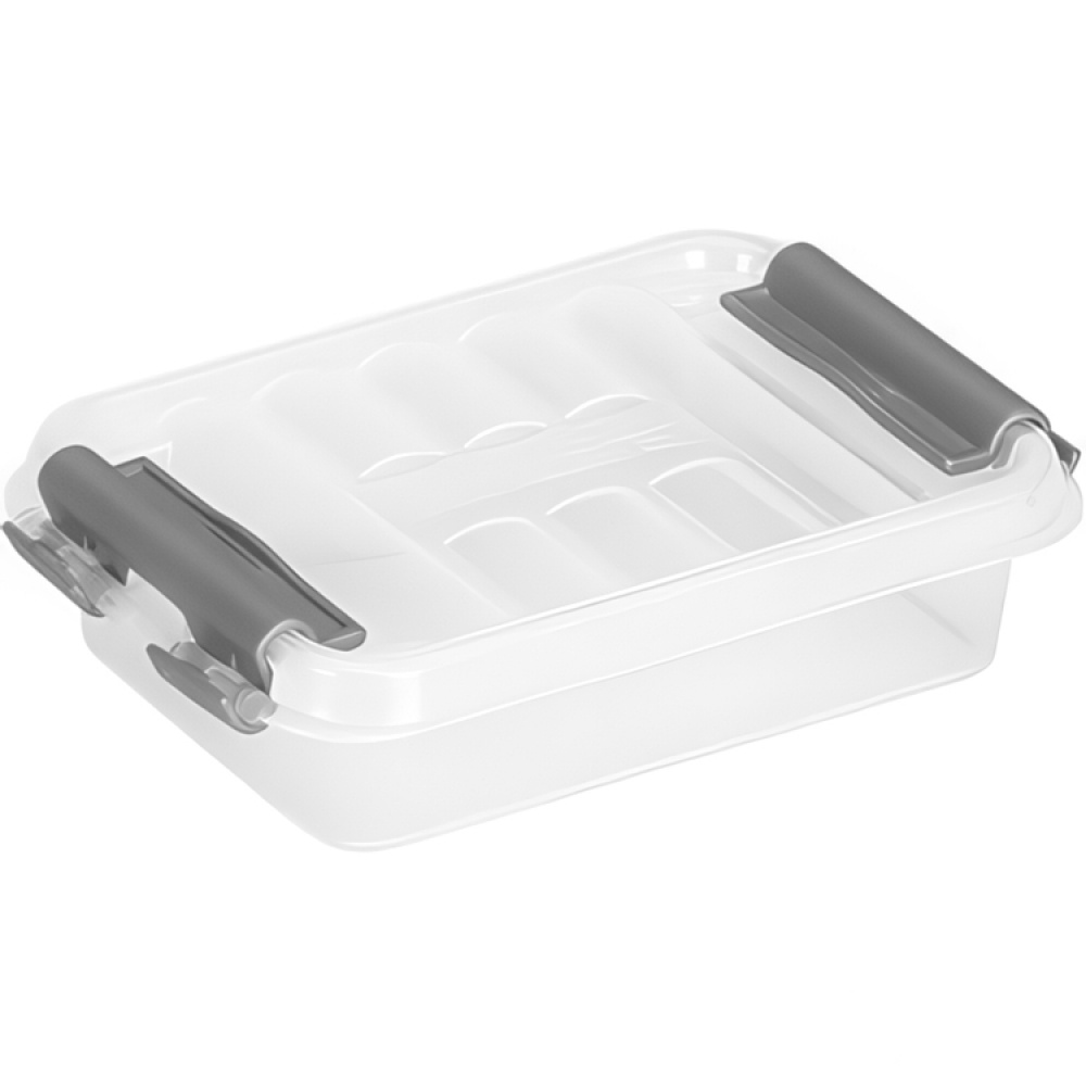 Box, XXS, 0,2 L, Q-LINE MINI BOX, 12 x 7,7 x H 3 cm, Clear / Silver Grey in the group Storage / Storage boxes / Mini organizers at SmartaSaker.se (40037)