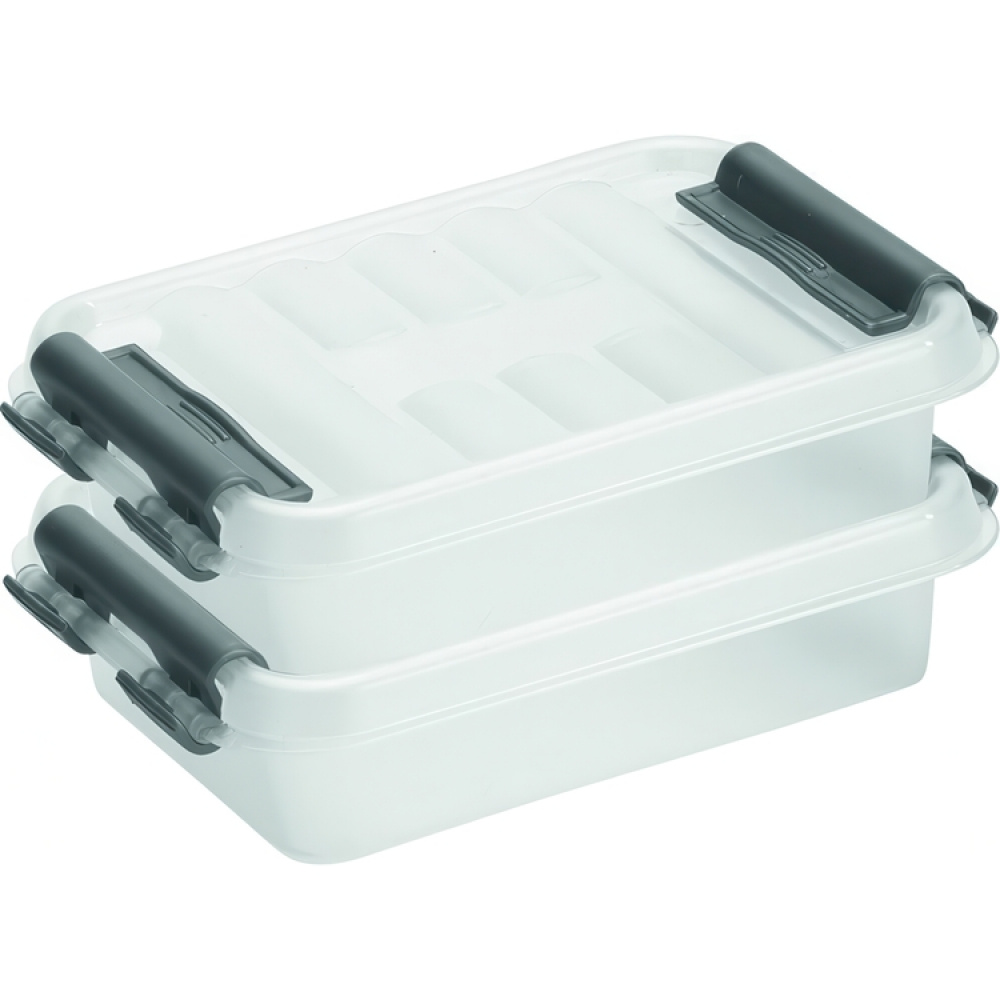 Box, XXS, 0,2 L, Q-LINE MINI BOX, 12 x 7,7 x H 3 cm, Clear / Silver Grey in the group Storage / Storage boxes / Mini organizers at SmartaSaker.se (40037)