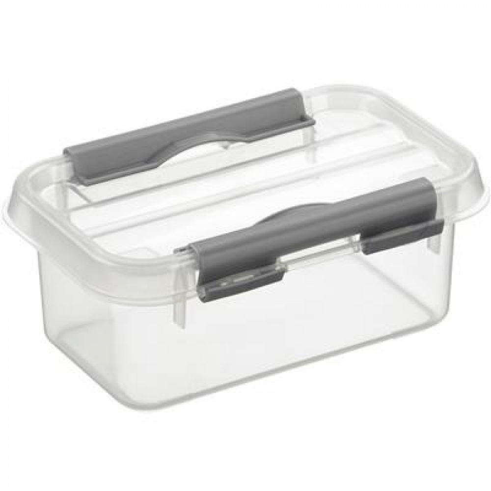 Box, 0,5L, Q-LINE SMALL BOX, 15 x 10 x H 6,3 cm, Clear / Silver Grey in the group Storage / Storage boxes / Mini organizers at SmartaSaker.se (40040)