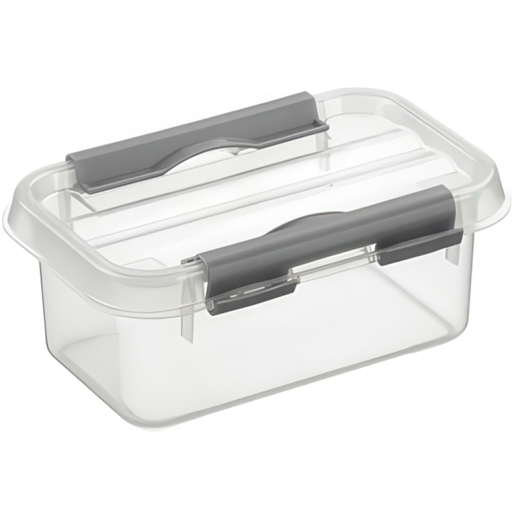 Box, 0,5L, Q-LINE SMALL BOX, 15 x 10 x H 6,3 cm, Clear / Silver Grey in the group Storage / Storage boxes / Mini organizers at SmartaSaker.se (40040)