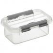 Box, 0,5L, Q-LINE SMALL BOX, 15 x 10 x H 6,3 cm, Clear / Silver Grey Box, 0,5L, Q-LINE SMALL BOX, 15 x 10 x H 6,3 cm, Clear / Silver Grey