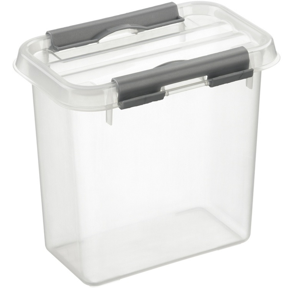 Box, High, 1,1L, Q-LINE SMALL BOX, 15 x 10 x H 14,7 cm, Clear / Silver Grey in the group Storage / Storage boxes / Mini organizers at SmartaSaker.se (40045)