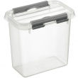 Box, High, 1,1L, Q-LINE SMALL BOX, 15 x 10 x H 14,7 cm, Clear / Silver Grey