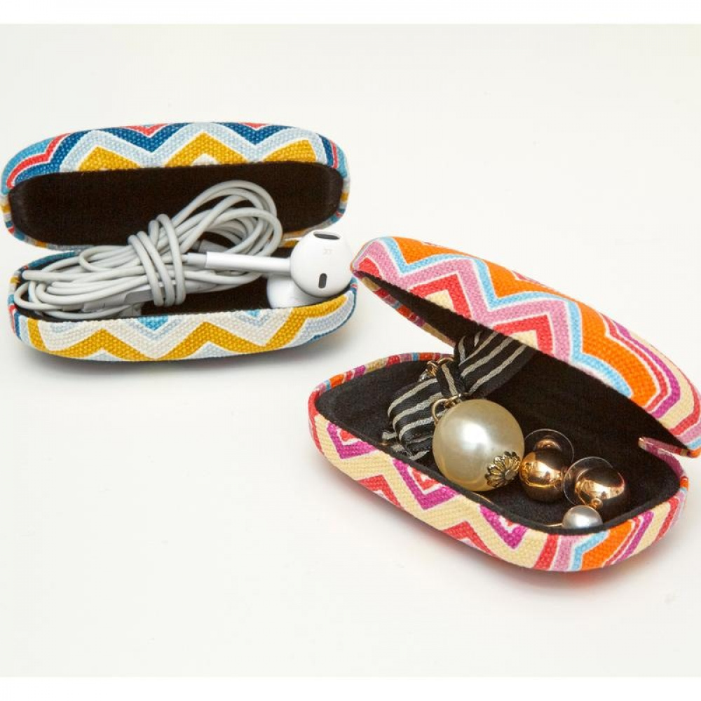 POCKET TRAVEL CASE STRIPPED, Blue in the group Storage / Travel storage / Travel jewelry storage at SmartaSaker.se (40047)
