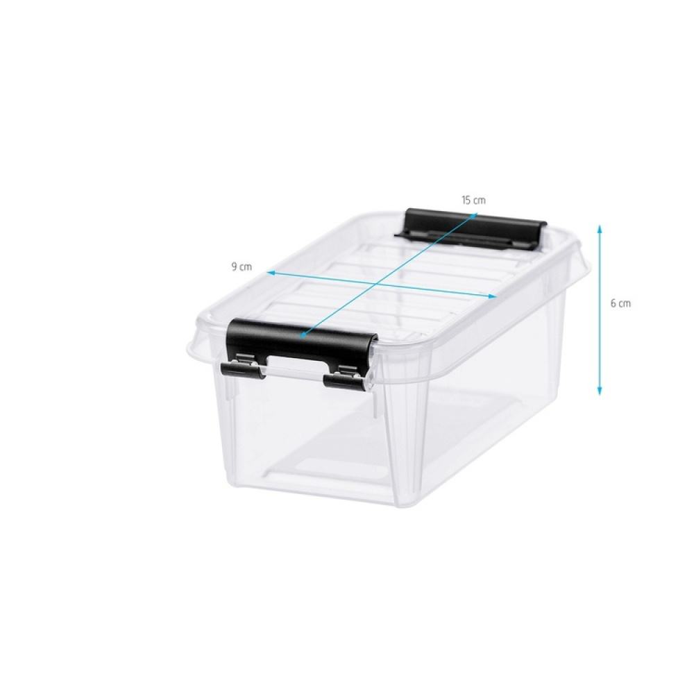 Box, SMARTSTORE 0,3L CLASSIC, MINI, 15 x 9 x H6 cm, Clear / Black in the group Storage / Storage boxes / Mini organizers / Boxes at SmartaSaker.se (40049)