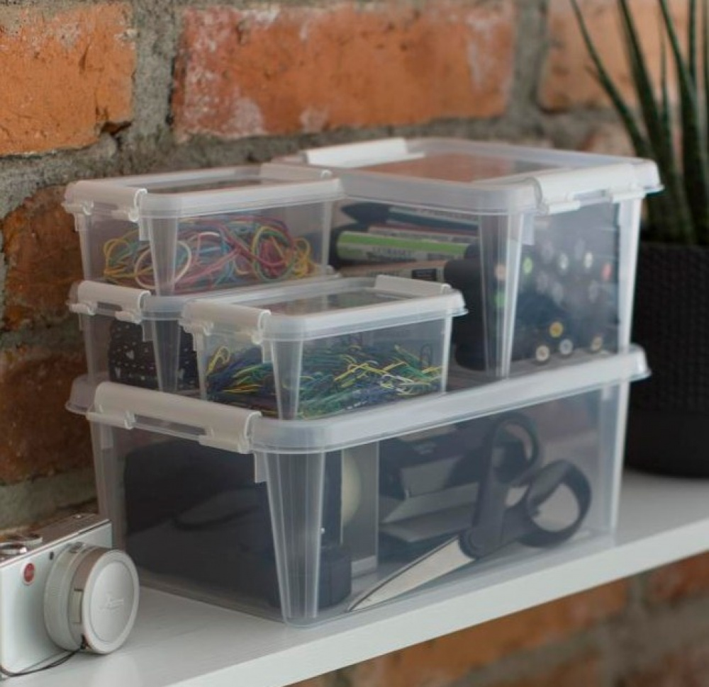 Box, XS, SMARTSTORE 0,3L HOME, 15 x 9 x H6 cm, Clear / White in the group Storage / Storage boxes / SmartStore storage boxes at SmartaSaker.se (40050)