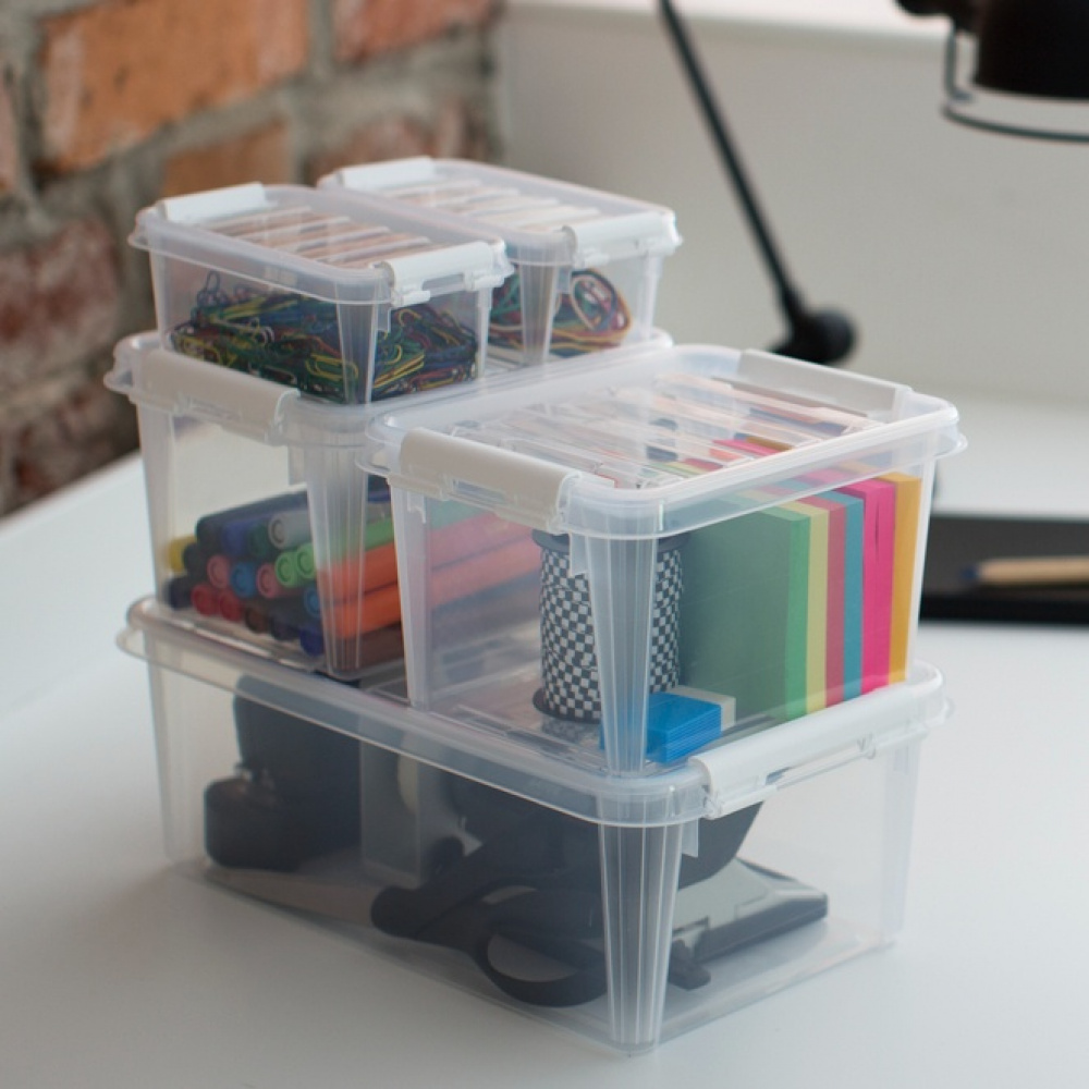 Box, XS, SMARTSTORE 0,3L HOME, 15 x 9 x H6 cm, Clear / White in the group Storage / Storage boxes / SmartStore storage boxes at SmartaSaker.se (40050)