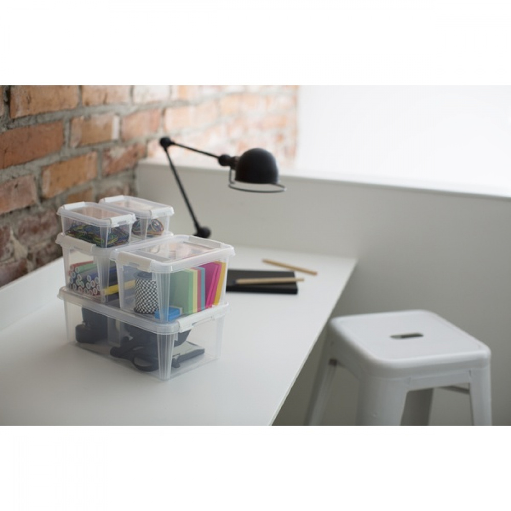 Box, XS, SMARTSTORE 0,3L HOME, 15 x 9 x H6 cm, Clear / White in the group Storage / Storage boxes / SmartStore storage boxes at SmartaSaker.se (40050)
