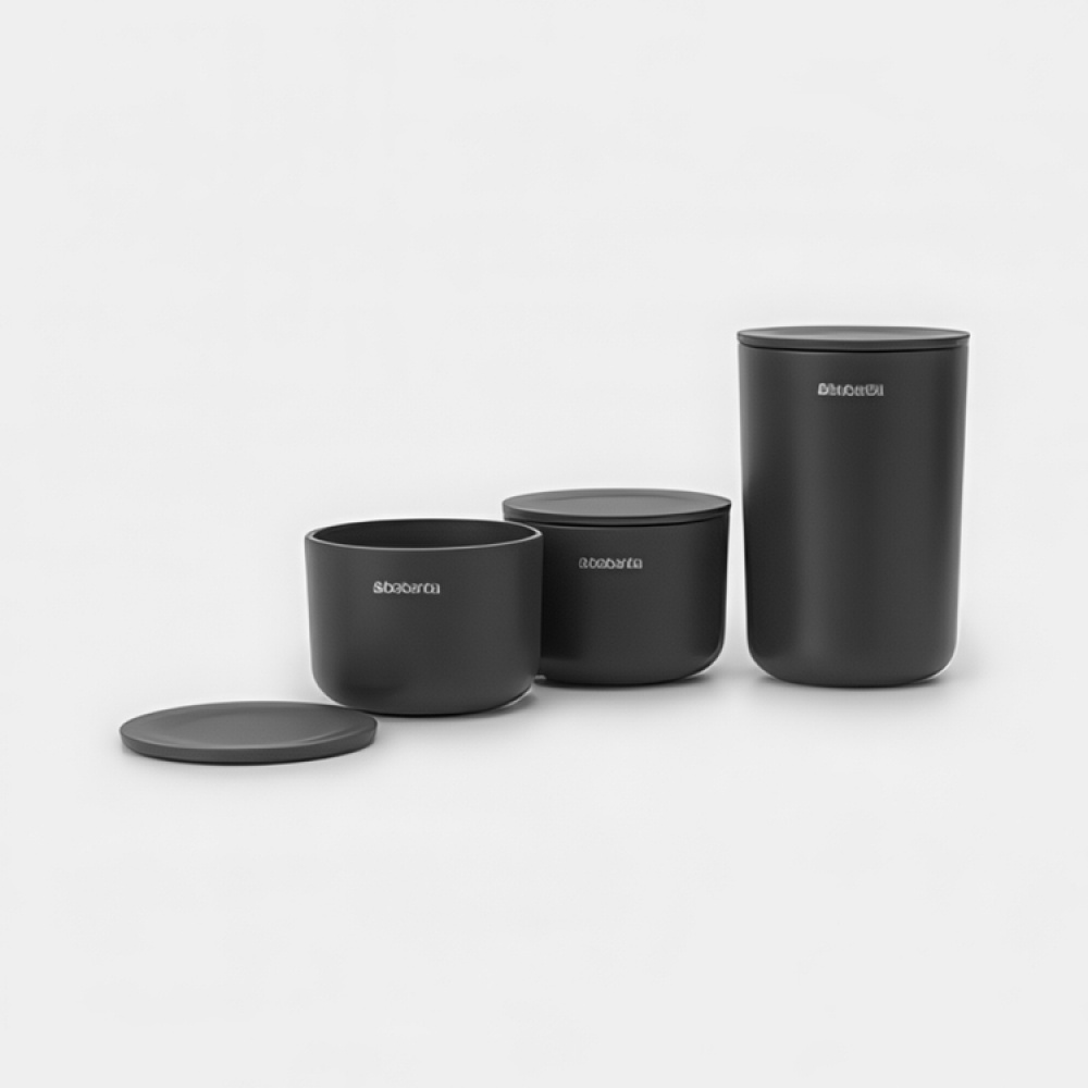Containers with lid, Set of 3, RENEW STORAGE POTS, Brabantia in the group Storage / Bathroom storage / Makeup storage at SmartaSaker.se (40051)