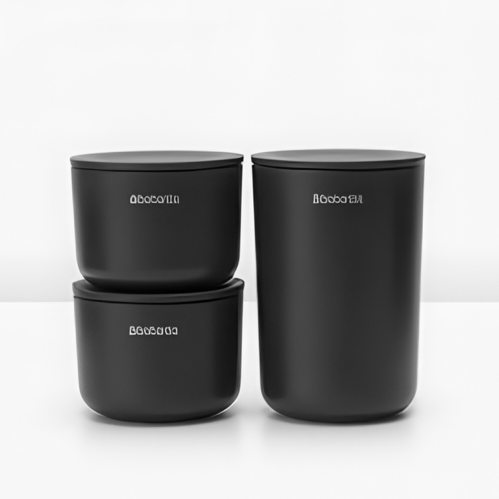 Containers with lid, Set of 3, RENEW STORAGE POTS, Brabantia in the group Storage / Bathroom storage / Makeup storage at SmartaSaker.se (40051)