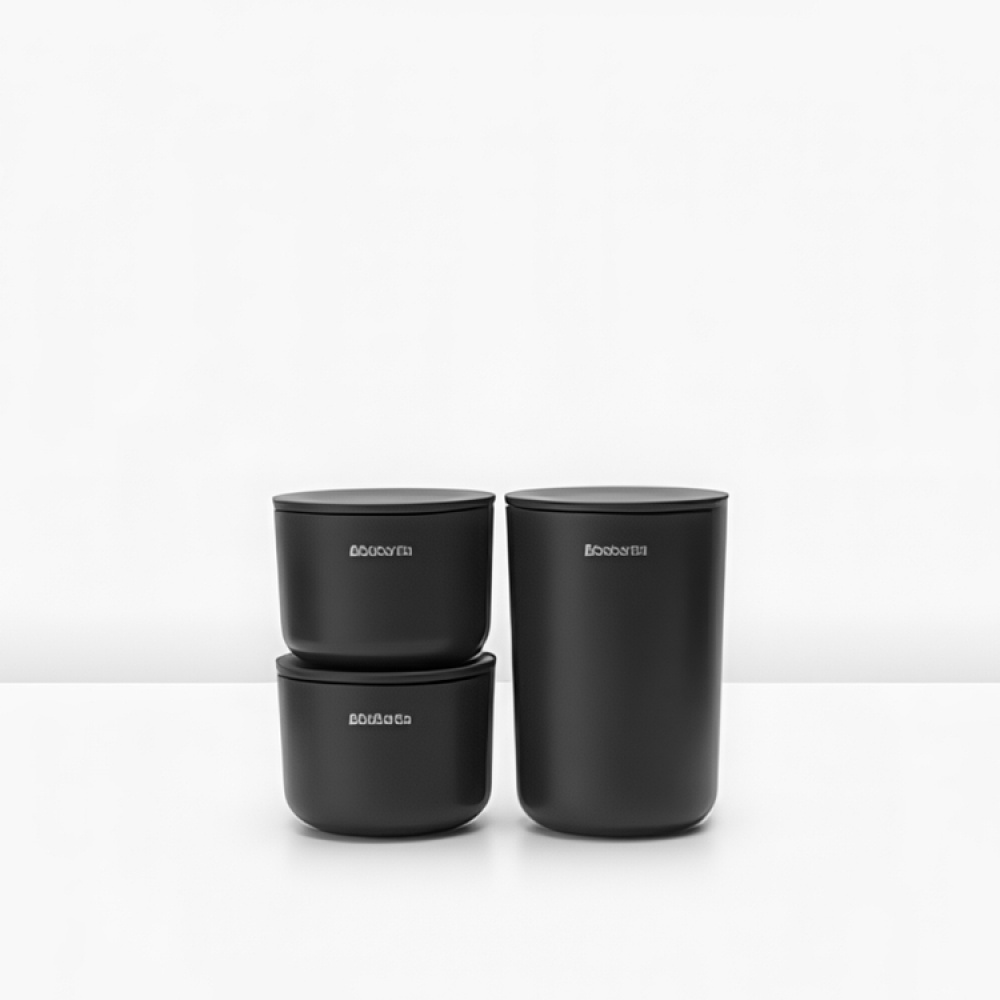 Containers with lid, Set of 3, RENEW STORAGE POTS, Brabantia in the group Storage / Bathroom storage / Makeup storage at SmartaSaker.se (40051)