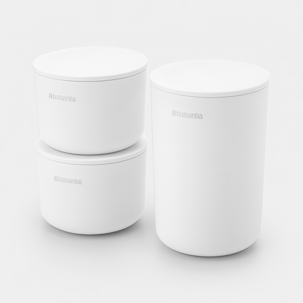 Containers with lid, Set of 3, RENEW STORAGE POTS, Brabantia in the group Storage / Bathroom storage / Makeup storage at SmartaSaker.se (40051)