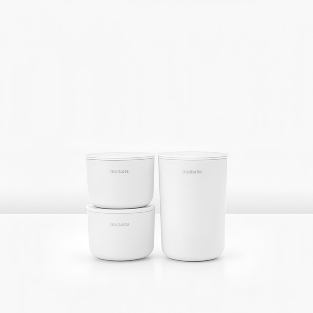 Containers with lid, Set of 3, RENEW STORAGE POTS, Brabantia in the group Storage / Bathroom storage / Makeup storage at SmartaSaker.se (40051)