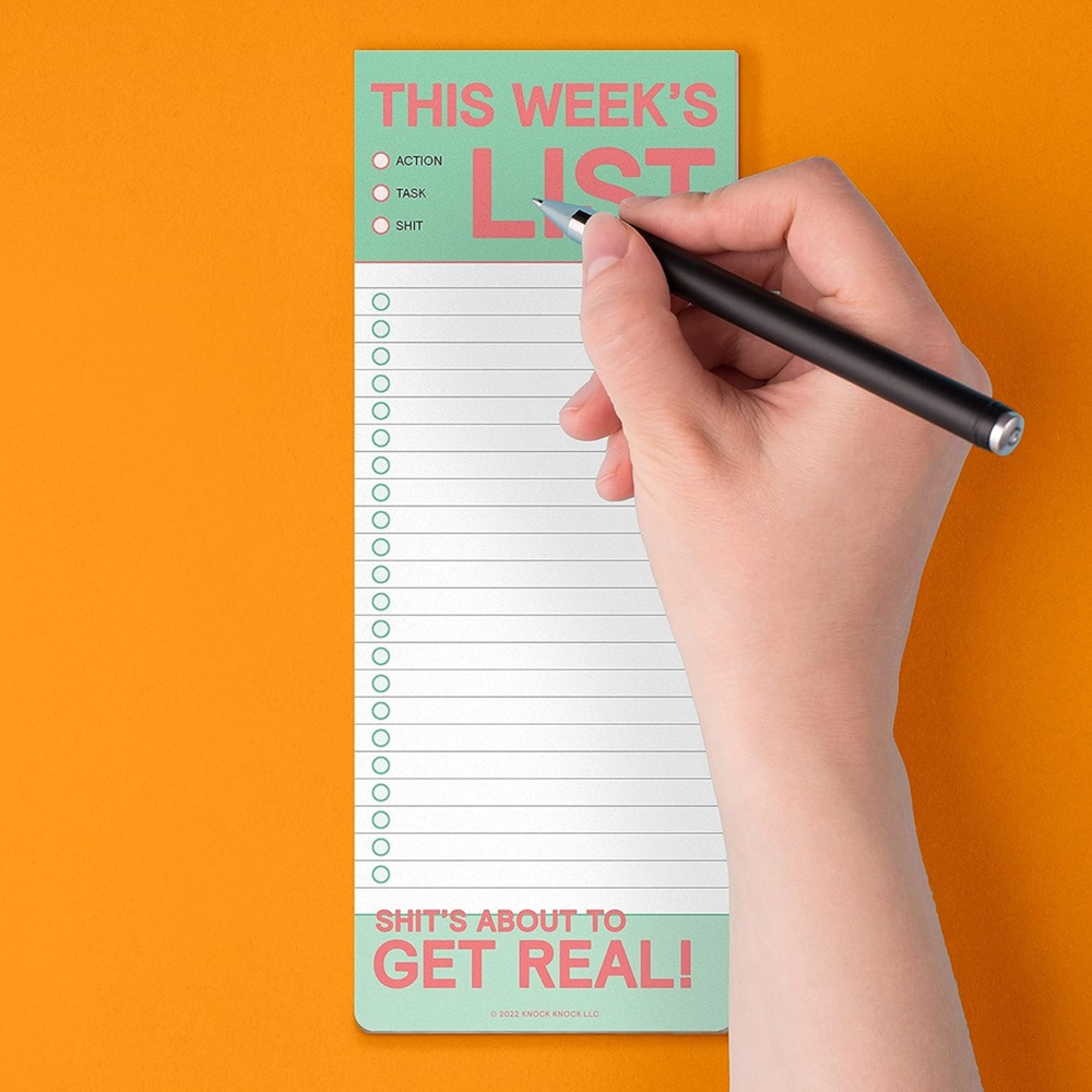 Checklist, KNOCK-KNOCK THIS WEEK´S LIST, 9 x H 23 cm, White / Green in the group Storage / Office supplies at SmartaSaker.se (40053)