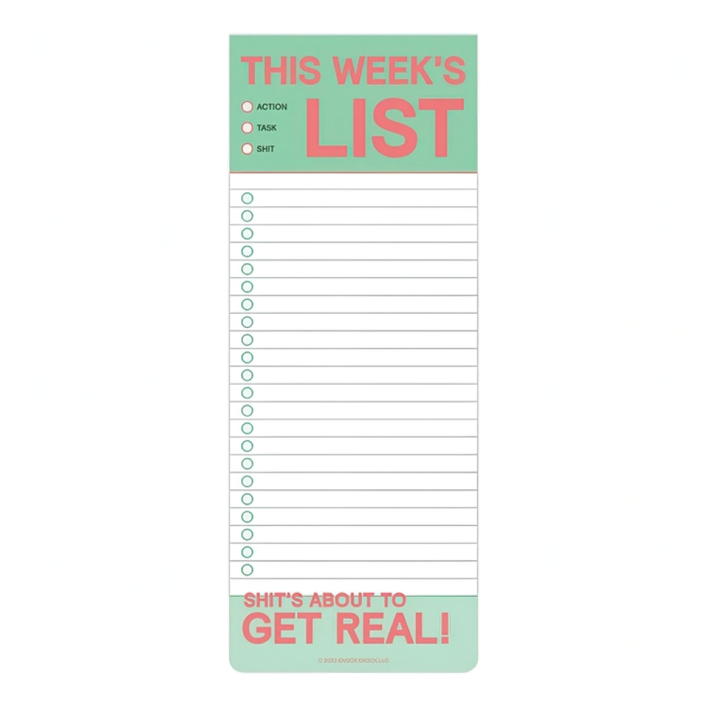 Checklist, KNOCK-KNOCK THIS WEEK´S LIST, 9 x H 23 cm, White / Green in the group Storage / Office supplies at SmartaSaker.se (40053)