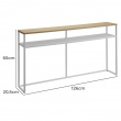 Slim Shelf, TOWER CONSOLE TABLE WITH SHELF, 126 x 20,5 x H 65 cm, Yamazaki