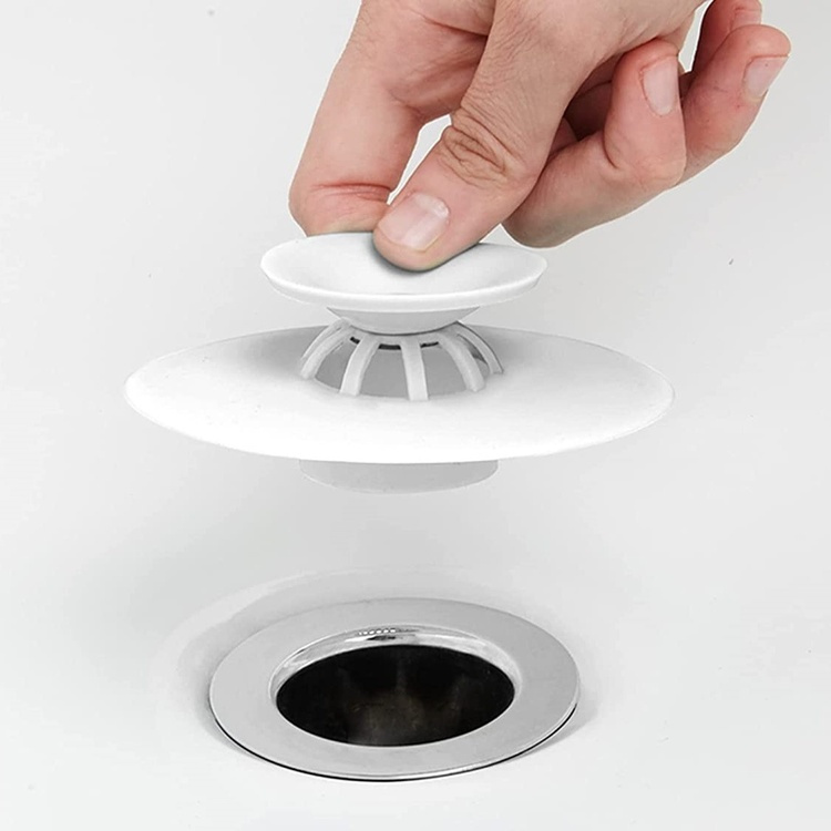 Drain Plug And Hair Catcher, FLEX, Ø 10 cm, Umbra , White in the group Storage / Bathroom storage at SmartaSaker.se (40059-vit)