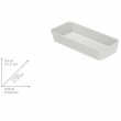 Oblong storage tray / drawer insert, GOM, 24 x 10 x H 4 cm, White