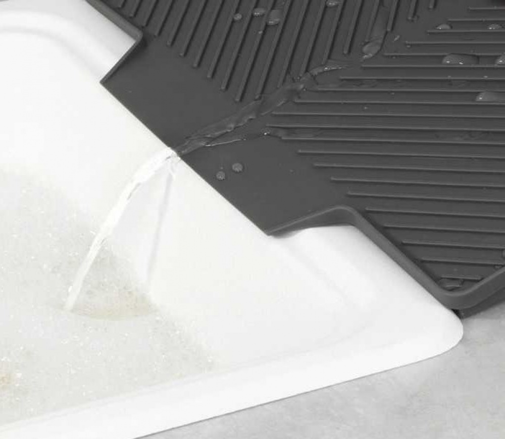Drain mat for small spaces, NEIL, 40 x 20 cm, Grey in the group Storage / Kitchen storage / Dish racks and sink accessories at SmartaSaker.se (40065)