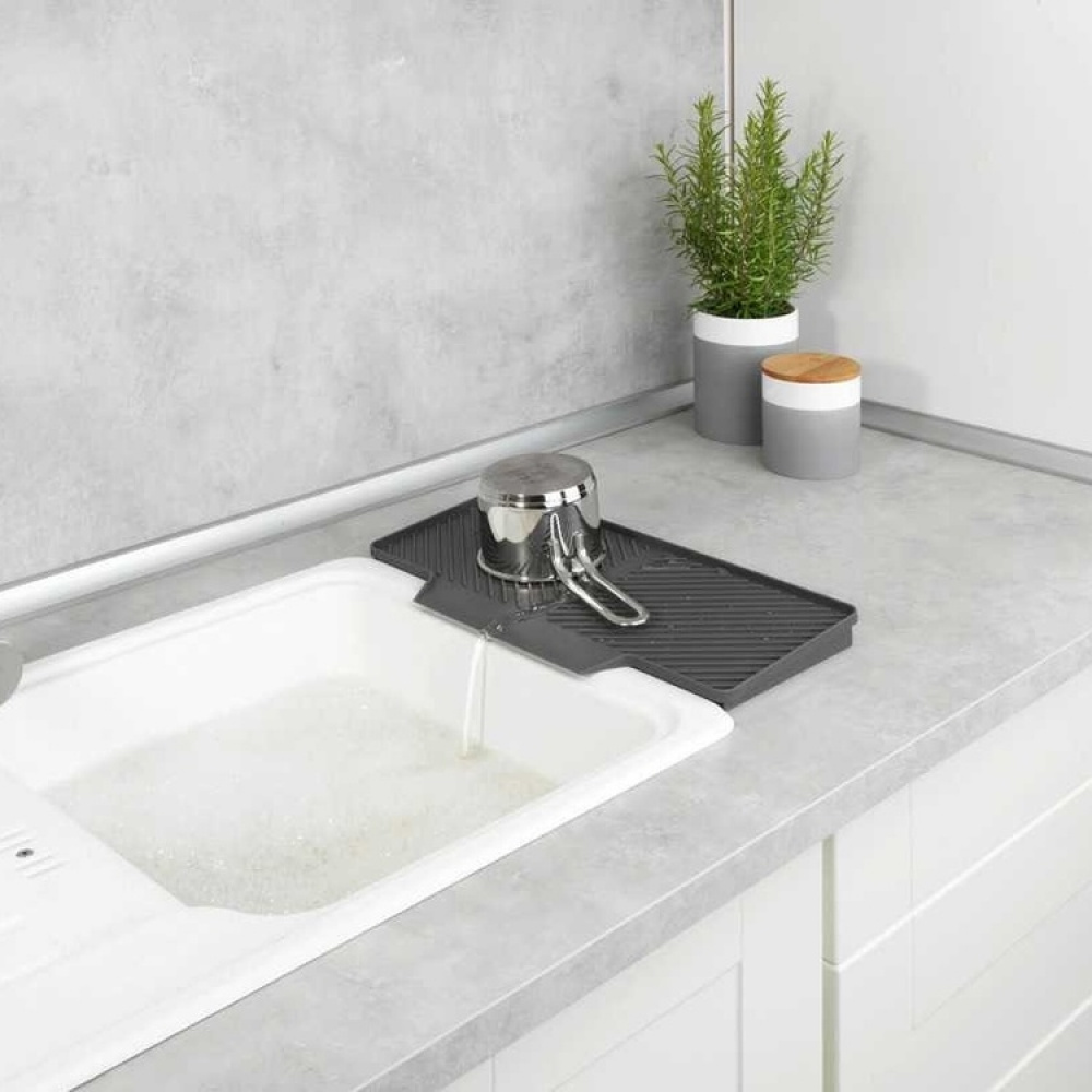 Drain mat for small spaces, NEIL, 40 x 20 cm, Grey in the group Storage / Kitchen storage / Dish racks and sink accessories at SmartaSaker.se (40065)