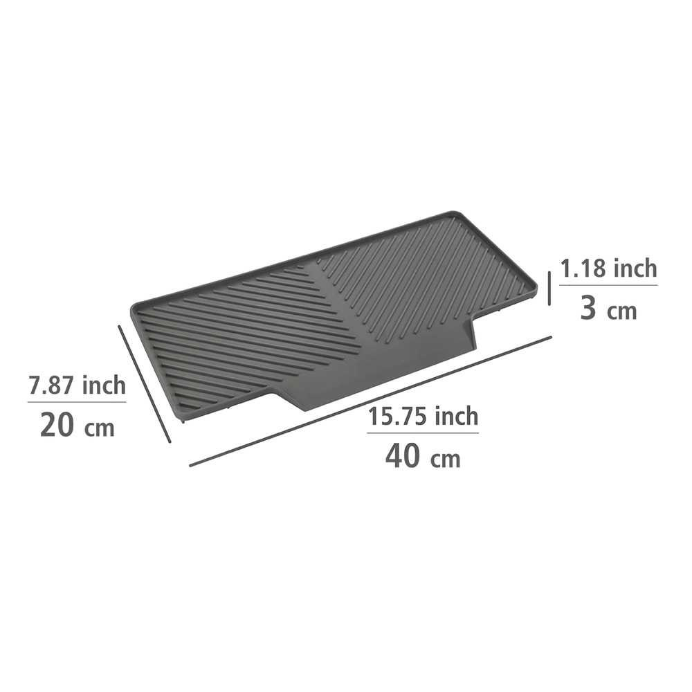 Drain mat for small spaces, NEIL, 40 x 20 cm, Grey in the group Storage / Kitchen storage / Dish racks and sink accessories at SmartaSaker.se (40065)