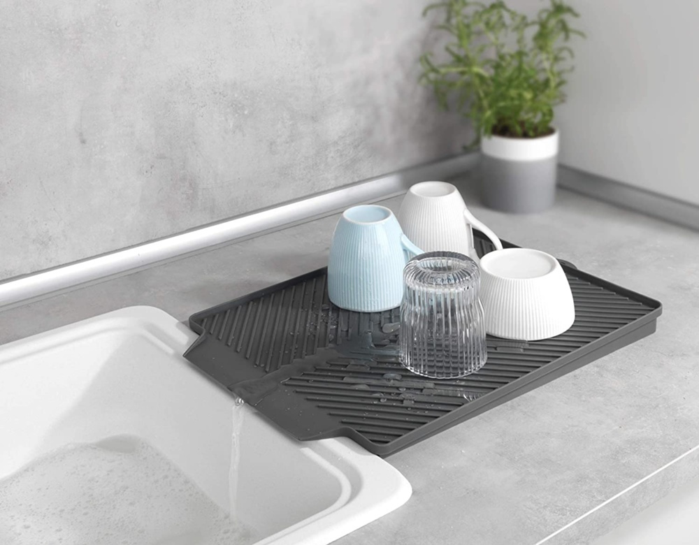 Drain tray / mat, LINEA, 40 x 30 cm, Grey in the group Storage / Kitchen storage / Dish racks and sink accessories at SmartaSaker.se (40071)