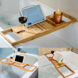 Bath Tub Tray, Telescopic, BAMBOO PLATEAU DE BAIGNOIRE, 70 -105 x 22 x H 4 cm, Natur