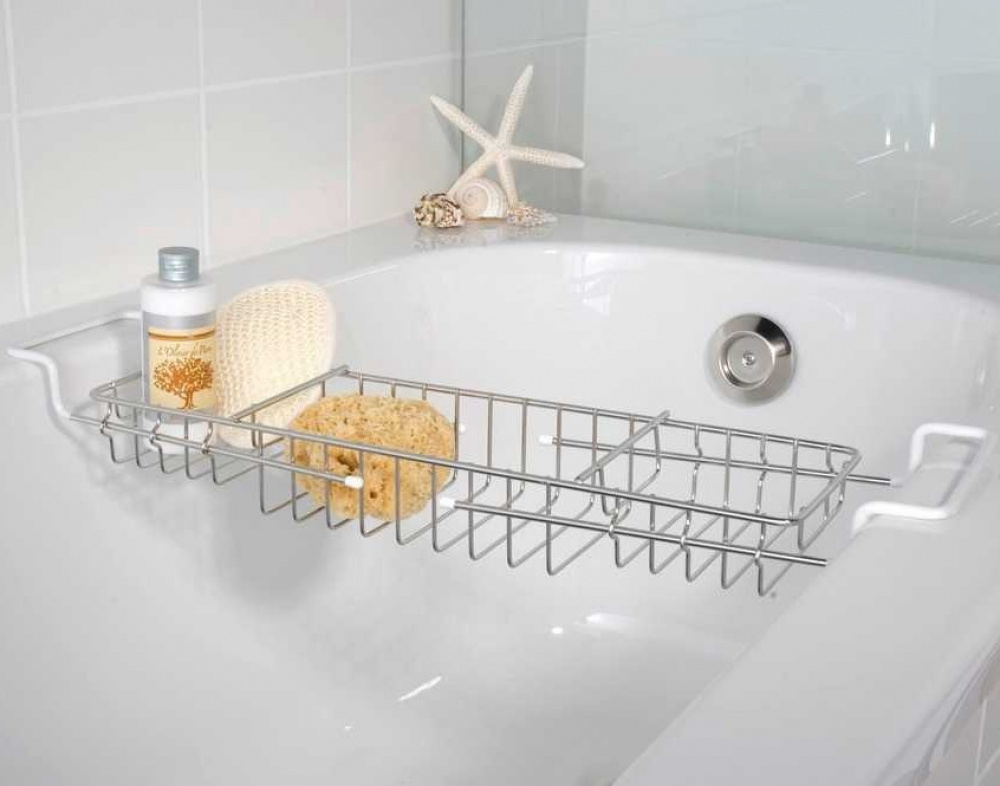 Bath Tub Tray in metal, Telescopic, BADEWANNEBRUCKE, 58-92 x 13 x H 8 cm, Silver in the group Storage / Bathroom storage / Bath and shower caddies at SmartaSaker.se (40075)