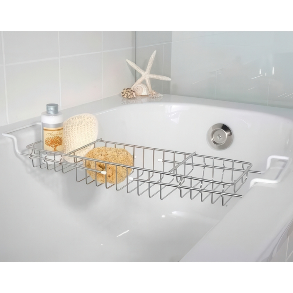 Bath Tub Tray in metal, Telescopic, BADEWANNEBRUCKE, 58-92 x 13 x H 8 cm, Silver in the group Storage / Bathroom storage / Bath and shower caddies at SmartaSaker.se (40075)